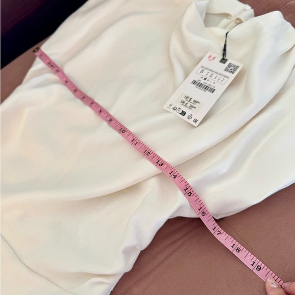 NWT Zara White Ivory Drape Dress Size Small 2157/229/712/S - Picture 5 of 11